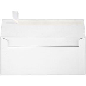 LUXPaper #9 Slimline Invitation Envelopes | Peel & Press | 3 7/8" x 8 7/8" | White Linen | 80lb. Text | 50 Qty