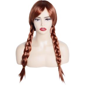 شعر مستعار بني مجدول للحفلات التنكرية للهالوين، شعر مستعار بني طويل مضفر للنساء، شعر مستعار مضفر مع الانفجارات للحفلات التنكرية in Kuwait