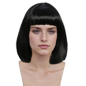Linfairy Short Black Princess Prince Bob Wig Halloween Party Cosplay Costume Wigs