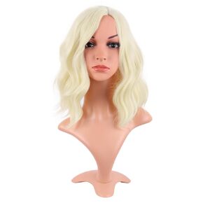 MapofBeauty 14 Inch/35 cm Bob Wavy Short Curly Body Wave Cosplay Anime Synthetic Hair Party Wig (Brown)