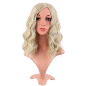 MapofBeauty 14 Inch/35 cm Bob Wavy Short Curly Body Wave Cosplay Anime Synthetic Hair Party Wig (Brown)