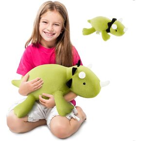 Weighted Dinosaur: 3.5 Pounds Weighted Stuffed Animal w/a Mini Version | Weighted Stuffed Animals for Tactile Joy and Sensory Comfort; Huggable Dinosaur Plush, Cute Dinosaur Stuffed Animal