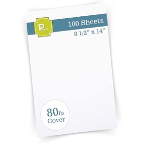 Printure Pure White Legal Size Cardstock (8 1/2" X 14") - Heavyweight 80lb Cover - Great for Menu Paper, Documents, Programs (50 Sheets)