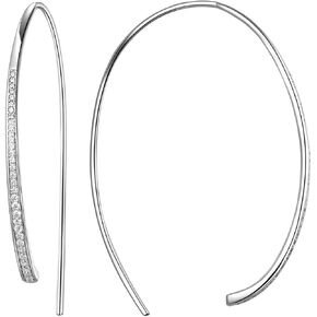 D Color VVS1 Clarity Moissanite Wire Threader Earrings for Women, Solid 925 Sterling Silver Rhodium Finish, Hypoallergenic Pull Through Wire Earrings, Minimalist Jewelry