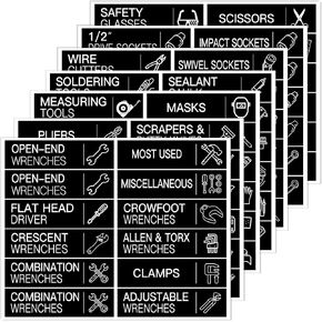 168 PCS Tool Box Label Stickers, Toolbox Organization Stickers,Tool Chest Labels for Quick Identifying Tool Box Drawers(Black,3 x 0.79 Inches)