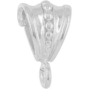 egemmall Vintage Sterling Silver Slider Pendant Clasp Bail Connector with Heavy Duty Open Loop, Oxidized Silver