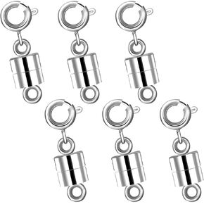 EuTengHao Magnetic Necklace Clasp with Closures 18K Gold Magnetic Jewelry Clasps Converters for Bracelet Necklaces Anklets Chain Extender Connector (6Pcs