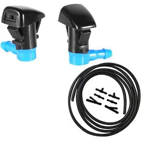 ZHParty Front Windshield Washer Fluid Hose(7Ft Long) with Connector & Hood Nozzle Sprayer kit Replacement Fits for Chrysler Dodge Jeep – Replaces OEM # 68081370AB, 68102968AA, 5182327AA