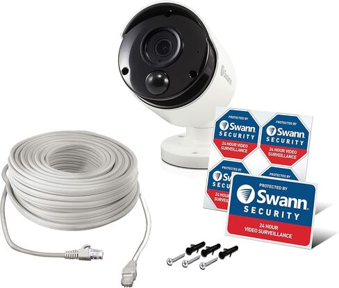 Swann 4K Indoor/Outdoor Security Camera System, 4 Bullet & 4 Dome PoE Cameras 16 Channel NVR 2TB HDD Wired Surveillance CCTV, Motion Sensor Lights, Color Night Vision, Siren, SONVK-1686804FB4D in Kuwait