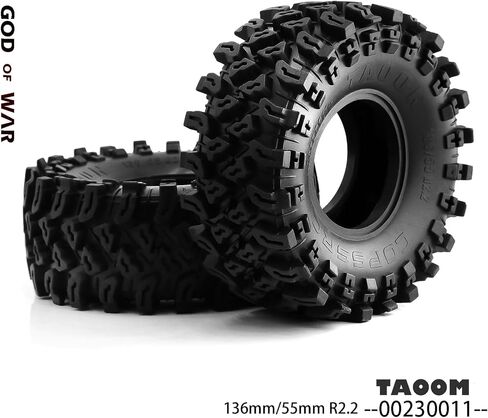 4PCS 2.2" RC Crawler Tires 136mm Mud Slingers Tires Super Grip Soft Tyre Fit for 1/10 RC Crawler Car Truck Axial Traxxas TRX4 SCX10 SCX10 II 90046 90047 RC 4WD D90 in Kuwait