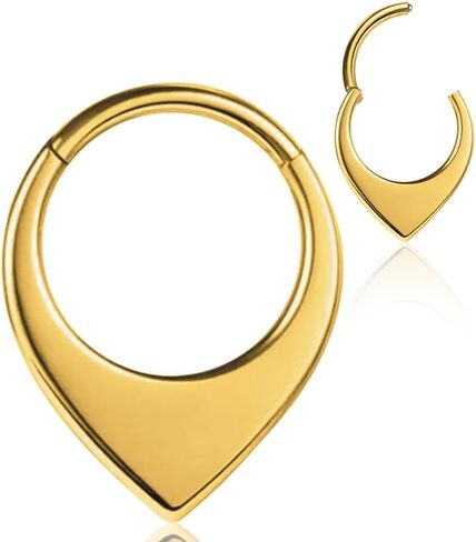 16G Nose Septum Rings Hoops: Stylish Surgical Stainless Steel Nose Rings Hoops, Hinged Segment Nose Lips Helix Cartilage Clicker Hoop Earrings,Rook Daith Tragus Piercing Rings for Women Men 8mm in Saudi Arabia