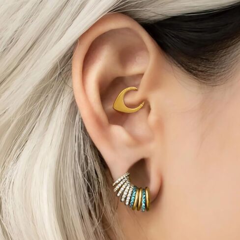 16G Nose Septum Rings Hoops: Stylish Surgical Stainless Steel Nose Rings Hoops, Hinged Segment Nose Lips Helix Cartilage Clicker Hoop Earrings,Rook Daith Tragus Piercing Rings for Women Men 8mm in Saudi Arabia