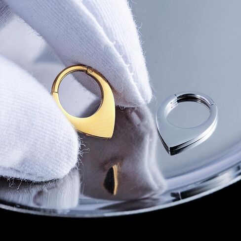 16G Nose Septum Rings Hoops: Stylish Surgical Stainless Steel Nose Rings Hoops, Hinged Segment Nose Lips Helix Cartilage Clicker Hoop Earrings,Rook Daith Tragus Piercing Rings for Women Men 8mm in Saudi Arabia