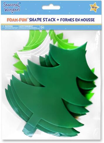 Foam Christmas Tree Shape Stack Cutouts - Christmas Holiday Crafts - 20 Pieces in Saudi Arabia