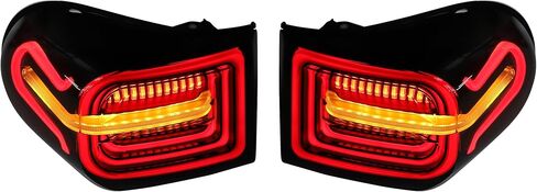 مجموعة مصابيح خلفية OLED - إشارات الانعطاف المتسلسلة للسيارة وإضاءة رسوم متحركة ديناميكية ثلاثية الأبعاد مع ضوء تشغيل - لسيارة Toyota FJ Cruiser 2007-2014 بلاستيك أسود - زوج واحد in Saudi Arabia