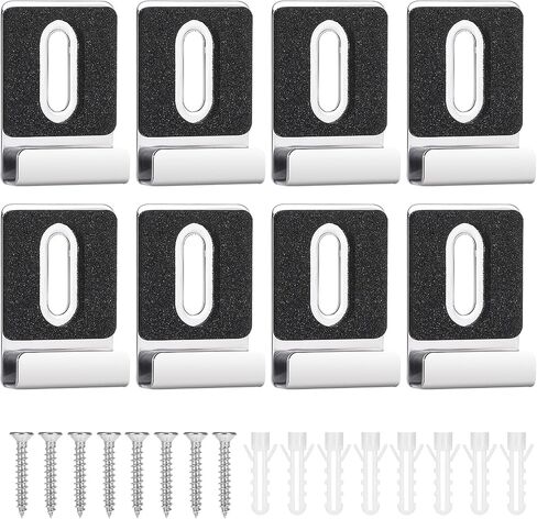 8 Pcs Metal Mirror Holder Wide Channel Mirror Hanger Large Retainer Clip with Screw Heavy Duty Mirror Hanger Hardware Wall Mounting Bracket for Picture Frameless Billboard Display in Saudi Arabia