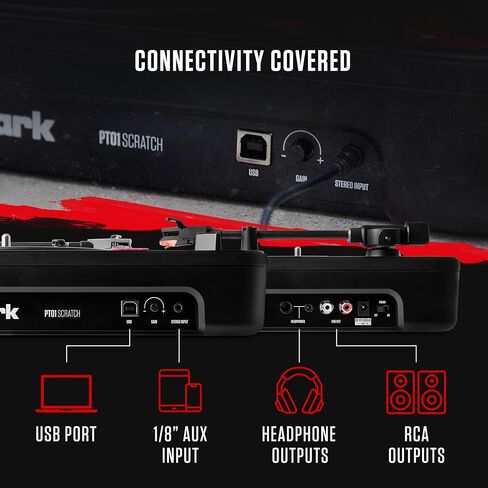 Numark PT01USB | Portable Vinyl-Archiving Turntable for 33 1/3, 45, & 78 RPM Records in Saudi Arabia