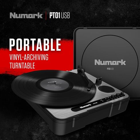 Numark PT01USB | أسطوانة دوارة محمولة من الفينيل لسرعة 33 1/3 و45 و78 دورة في الدقيقة in Kuwait