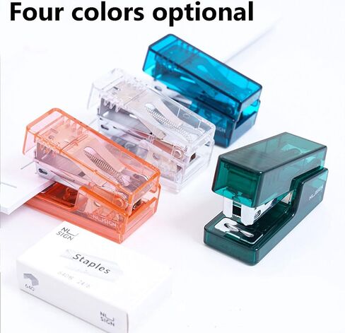 Mini Stapler with Staples, Small Transparent Stapler,25 Sheet Capacity,Includes 640 Staples and Staple Remover, Easy to Carry and Store，Small Stapler for Office School Family(Transparent Orange) in Saudi Arabia