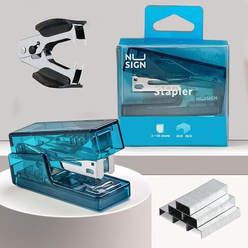 Mini Stapler with Staples, Small Transparent Stapler,25 Sheet Capacity,Includes 640 Staples and Staple Remover, Easy to Carry and Store，Small Stapler for Office School Family(Transparent Orange) in Saudi Arabia