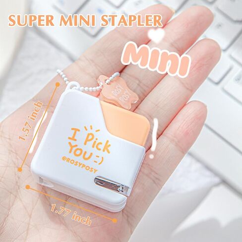 Super Mini Stapler with Staples – Adorable Cube Shaped Desk Staplers, Perfect for Office, School, Girls, Teachers, Students, Gift (Pink) in Saudi Arabia