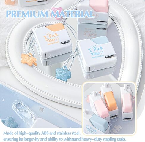 Super Mini Stapler with Staples – Adorable Cube Shaped Desk Staplers, Perfect for Office, School, Girls, Teachers, Students, Gift (Pink) in Saudi Arabia