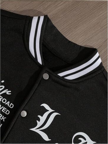 SOLY HUX Men's Varsity Jacket Color Block Letter Graphic Print Long Sleeve Casual Baseball Jacket in Saudi Arabia