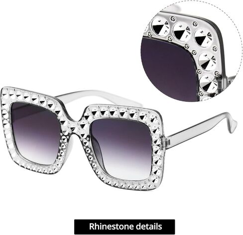 QWORK 2 Set of 1970s Disco Costume Accessories Set for Women - 5 Pcs Includes Disco Ball Earrings, Headband, Ring, Sunglasses- Disco Ball Headpieces Party Costume for Parties, Music Festivals in Saudi Arabia