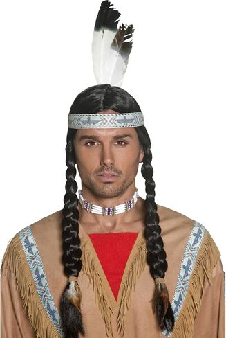 Smiffy's Women's Native Indian Wig Plaits with Feather Headband in Saudi Arabia