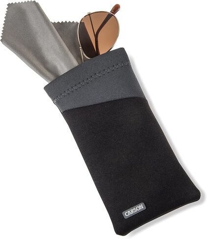 Carson Eyeglass Pouch with Built-in Microfiber Cloth for Reading Glasses, Sunglasses and Eyewear - Plum Purple, XX-Large in Saudi Arabia