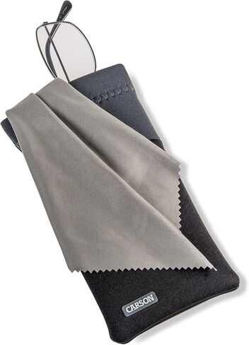 Carson Eyeglass Pouch with Built-in Microfiber Cloth for Reading Glasses, Sunglasses and Eyewear - Plum Purple, XX-Large in Saudi Arabia