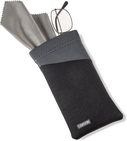 Carson Eyeglass Pouch with Built-in Microfiber Cloth for Reading Glasses, Sunglasses and Eyewear - Plum Purple, XX-Large in Saudi Arabia