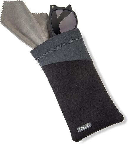 Carson Eyeglass Pouch with Built-in Microfiber Cloth for Reading Glasses, Sunglasses and Eyewear - Plum Purple, XX-Large in Saudi Arabia