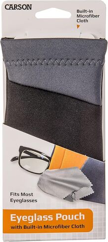 Carson Eyeglass Pouch with Built-in Microfiber Cloth for Reading Glasses, Sunglasses and Eyewear - Plum Purple, XX-Large in Saudi Arabia