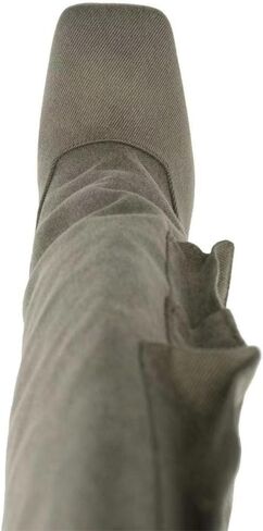 Knee High Denim Boots for Women Sexy Square Toe Stilettos Heel Long Boot with Multiple Side Pocket Dress Pull on Tall Boots Fall Winter in Saudi Arabia