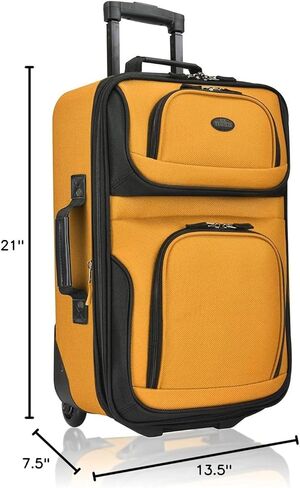 U.S. Traveler Rio Rugged Fabric Expandable Carry-on Luggage Set, Black, 2 Wheel, Set of 2 in Kuwait