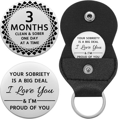Ukodnus 1 to 11 Months Sobriety Coin, 1 to 30 Years Sober Coin, Clean & Sober One Day at a Time, Recovery Token, AA Anniversary Medallion Chip Gifts, Alcoholics Anonymous in Saudi Arabia