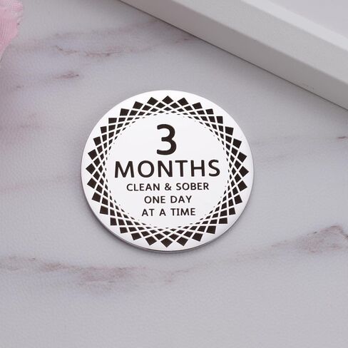 Ukodnus 1 to 11 Months Sobriety Coin, 1 to 30 Years Sober Coin, Clean & Sober One Day at a Time, Recovery Token, AA Anniversary Medallion Chip Gifts, Alcoholics Anonymous in Saudi Arabia