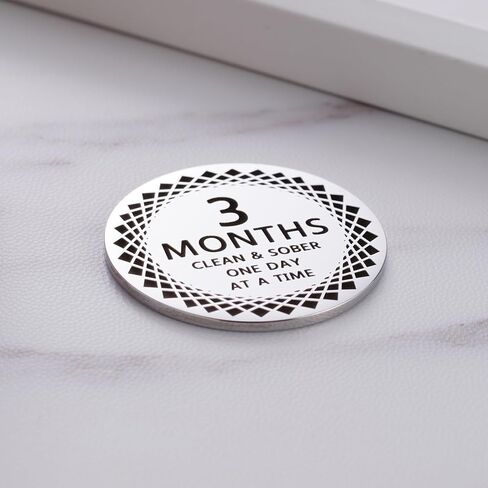 Ukodnus 1 to 11 Months Sobriety Coin, 1 to 30 Years Sober Coin, Clean & Sober One Day at a Time, Recovery Token, AA Anniversary Medallion Chip Gifts, Alcoholics Anonymous in Saudi Arabia