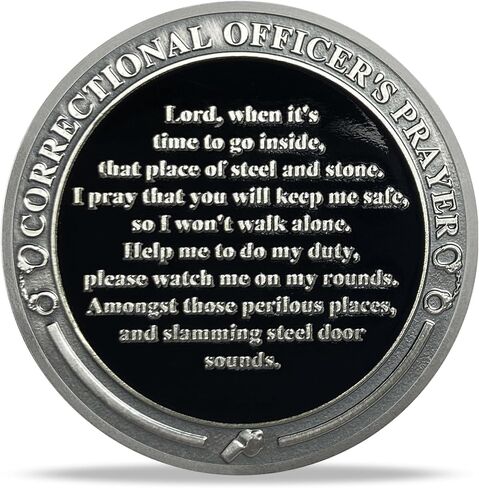 Thin Silver Line Challenge Coin Correctional Officer Eagle and Prayer Police Coin Thank You for Your Service Law Enforcement Tribute in Kuwait
