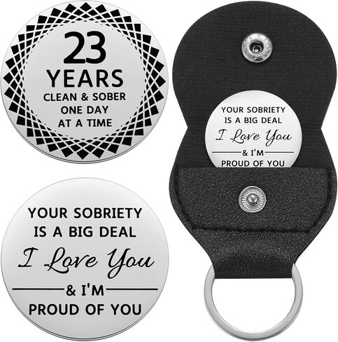 Ukodnus 1 to 11 Months Sobriety Coin, 1 to 30 Years Sober Coin, Clean & Sober One Day at a Time, Recovery Token, AA Anniversary Medallion Chip Gifts, Alcoholics Anonymous in Saudi Arabia