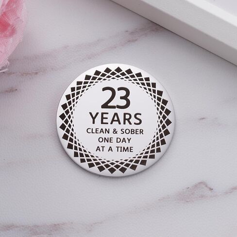 Ukodnus 1 to 11 Months Sobriety Coin, 1 to 30 Years Sober Coin, Clean & Sober One Day at a Time, Recovery Token, AA Anniversary Medallion Chip Gifts, Alcoholics Anonymous in Saudi Arabia
