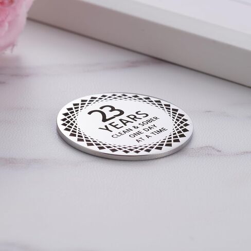 Ukodnus 1 to 11 Months Sobriety Coin, 1 to 30 Years Sober Coin, Clean & Sober One Day at a Time, Recovery Token, AA Anniversary Medallion Chip Gifts, Alcoholics Anonymous in Saudi Arabia