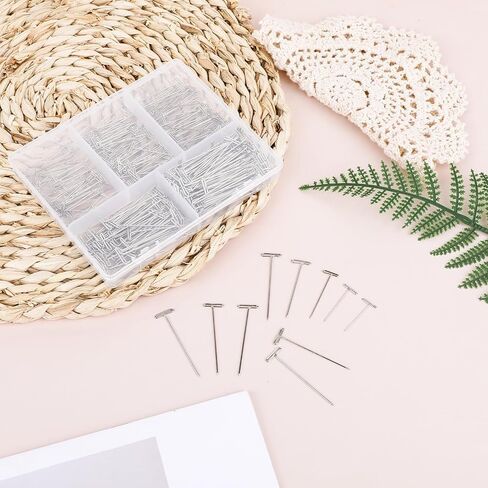 300 Pcs Wig Pins, 5 Various Sizes T-Pins, 2 Inch, 1.7 Inch, 1.4 Inch, 1.2 Inch, 1 Inch, Wig Pins for Mannequin Head, Wig T Pins for Blocking Modelling, Crochet, Wig Making, Sewing Jewelry in Saudi Arabia
