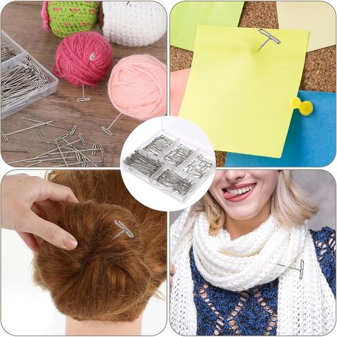 300 Pcs Wig Pins, 5 Various Sizes T-Pins, 2 Inch, 1.7 Inch, 1.4 Inch, 1.2 Inch, 1 Inch, Wig Pins for Mannequin Head, Wig T Pins for Blocking Modelling, Crochet, Wig Making, Sewing Jewelry in Saudi Arabia