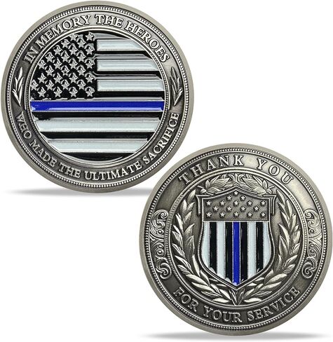 Thin Silver Line Challenge Coin Correctional Officer Eagle and Prayer Police Coin Thank You for Your Service Law Enforcement Tribute in Kuwait