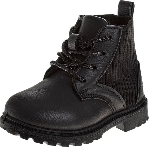 Beverly Hills Polo Club Girls Mid Top Boot - Comfort Construction LaceUp Boot - Black (5-10 Toddler) in Saudi Arabia