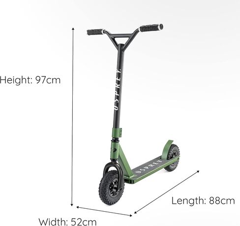 سكوتر Osprey Dirt Scooter، سكوتر للبالغين لجميع التضاريس مع إطارات مكتنزة للطرق الوعرة، أسود in Saudi Arabia