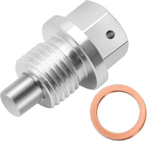 M14 x 1.5 Magnetic Aluminum Oil Drain Plug with Copper Gasket, Replacement for Ford Hyundai Kia Accord CRV Civic Pilot Fit Odyssey (Silver) in Saudi Arabia