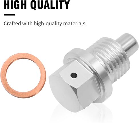 M14 x 1.5 Magnetic Aluminum Oil Drain Plug with Copper Gasket, Replacement for Ford Hyundai Kia Accord CRV Civic Pilot Fit Odyssey (Silver) in Saudi Arabia
